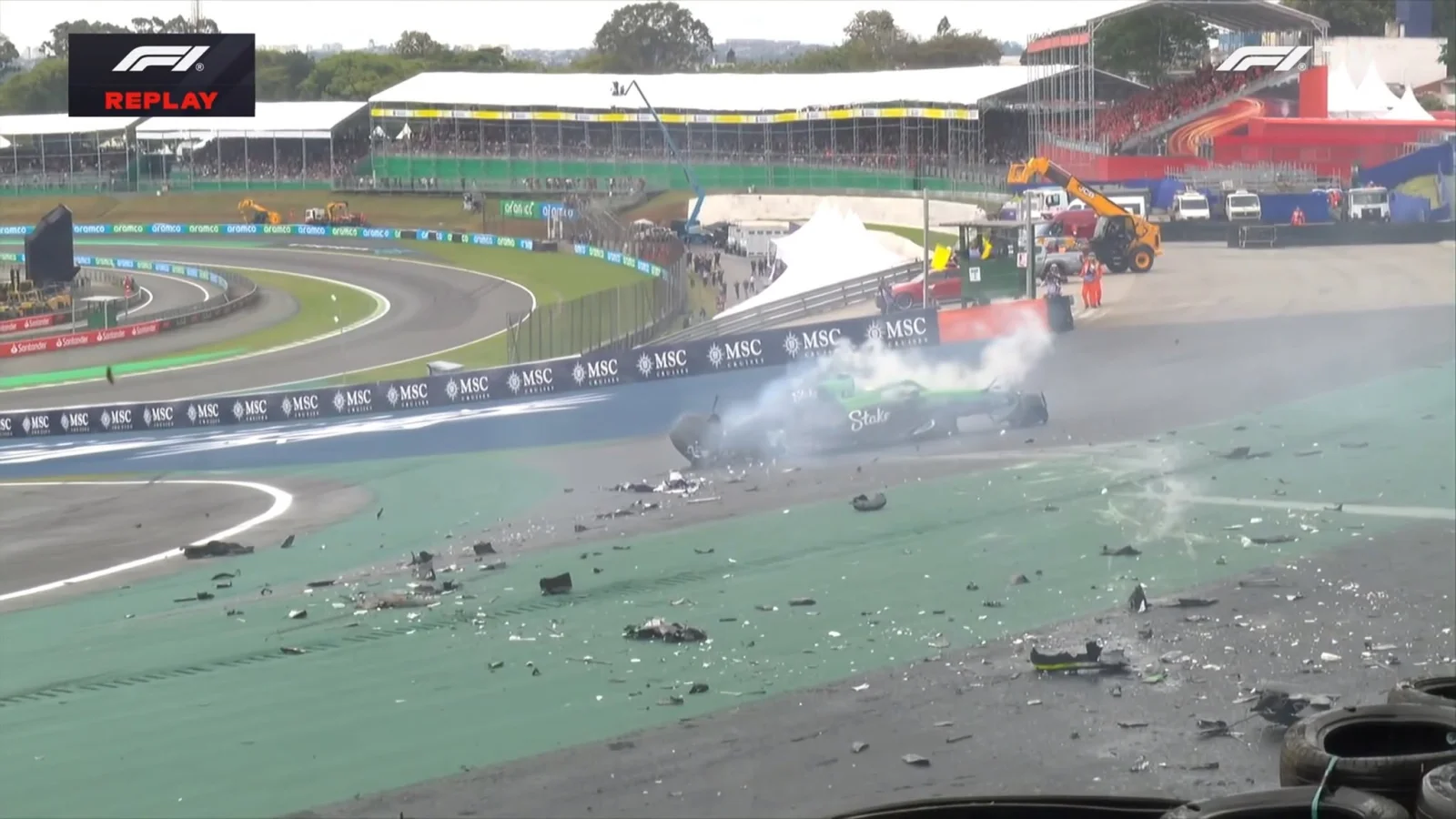 L’effroyable crash de Gabriel Bortoleto lors de la course sprint du GP du Brésil
