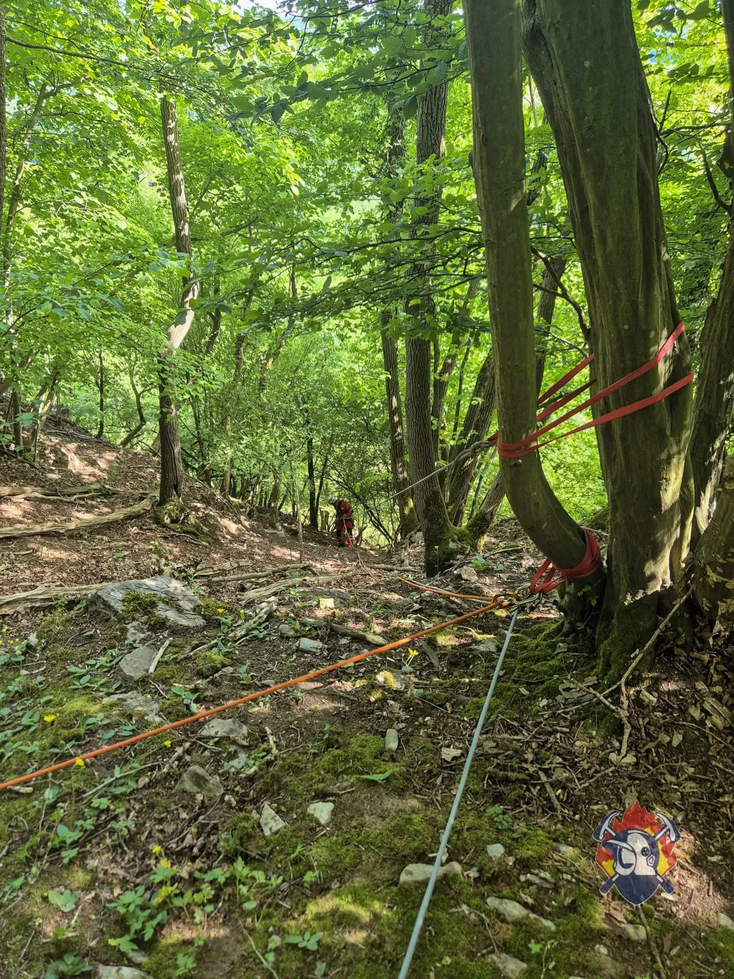 (PHOTOS) Sauvetage spectaculaire à la Roche aux Faucons : deux promeneurs secourus à 90 mètres de hauteur